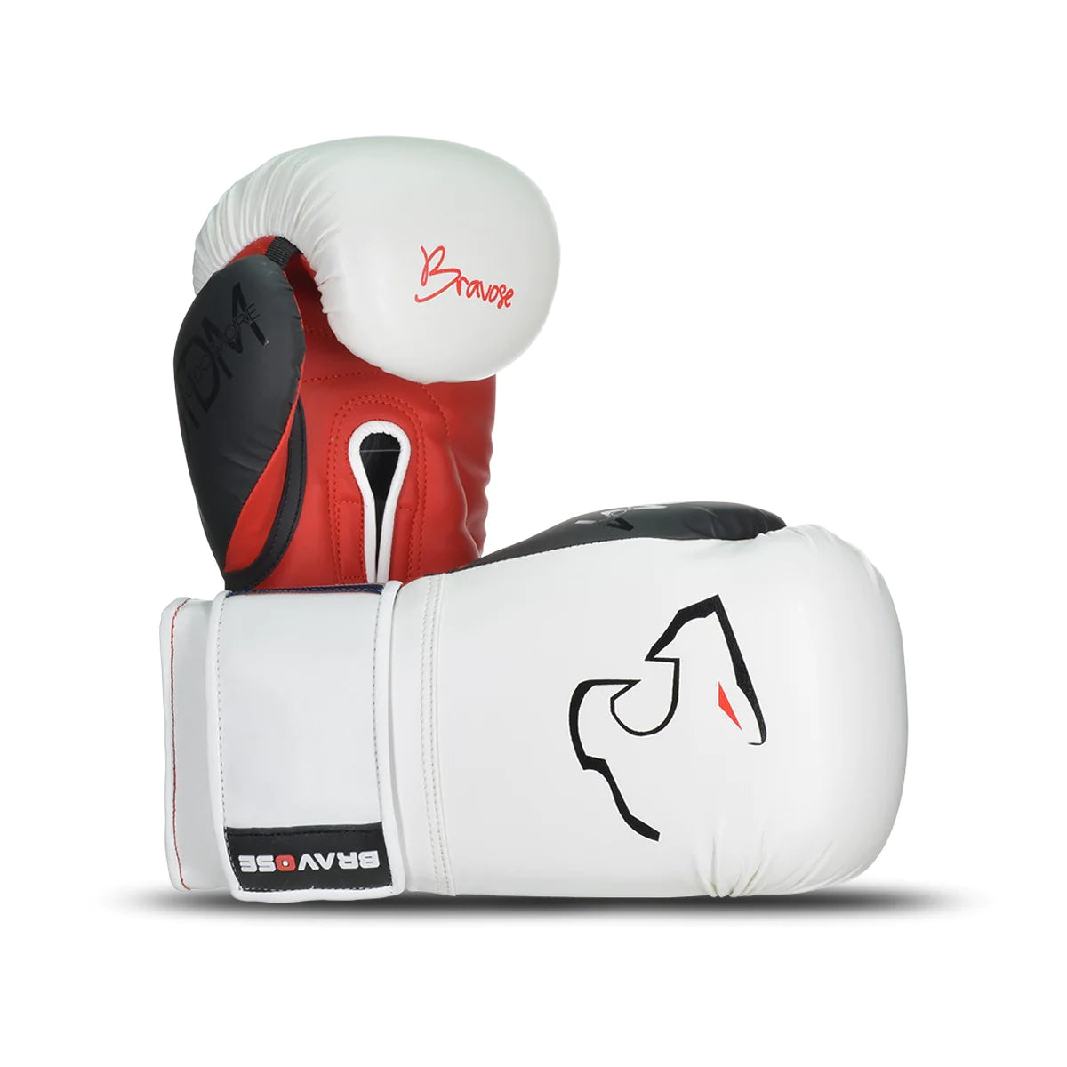 Bravose Nemesis White & Red Boxing Gloves