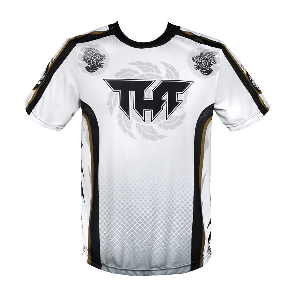 TS008 TUFF T-Shirt White Rowel With Double Hanuman Head