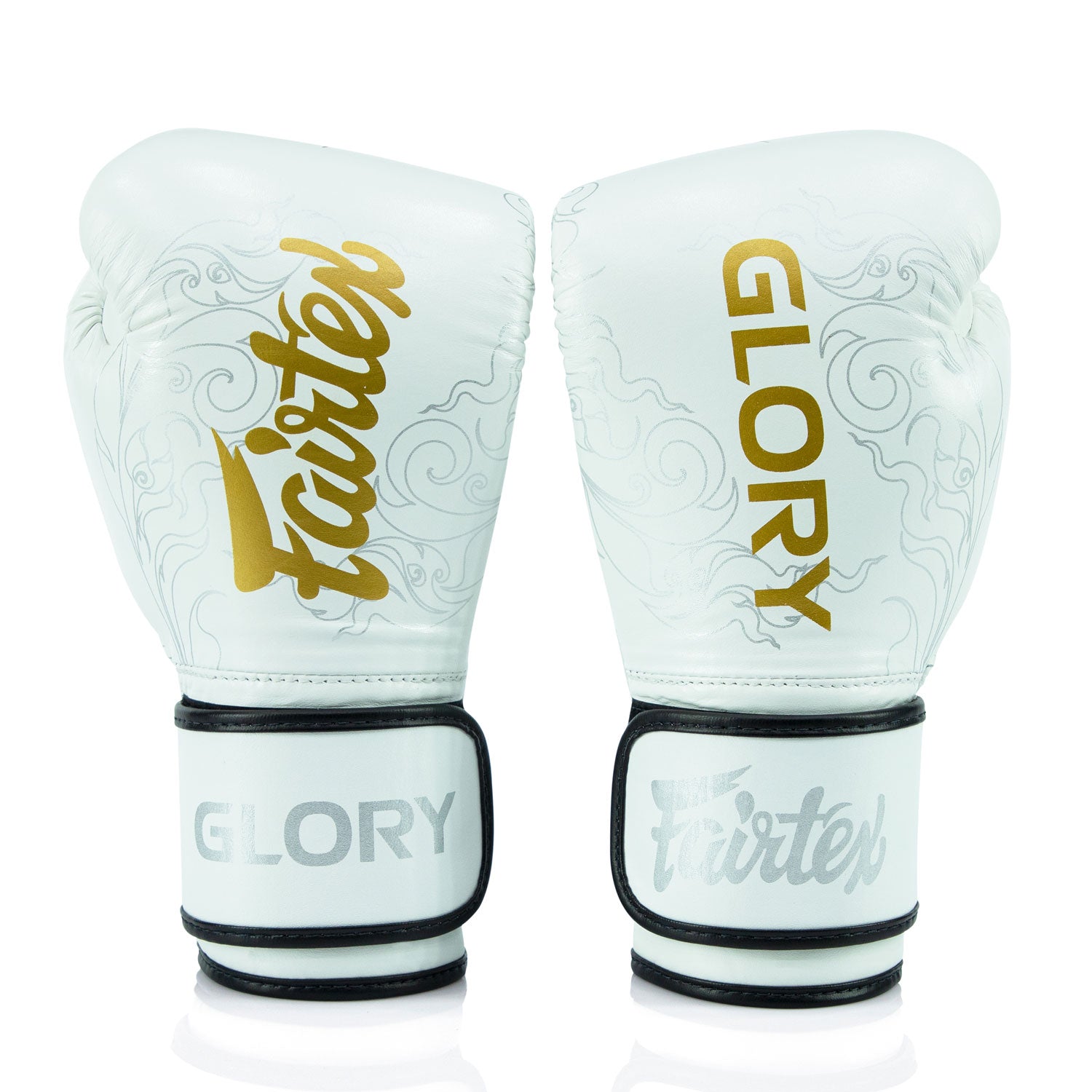 BGVG3 Fairtex X Glory White Velcro Boxing Gloves